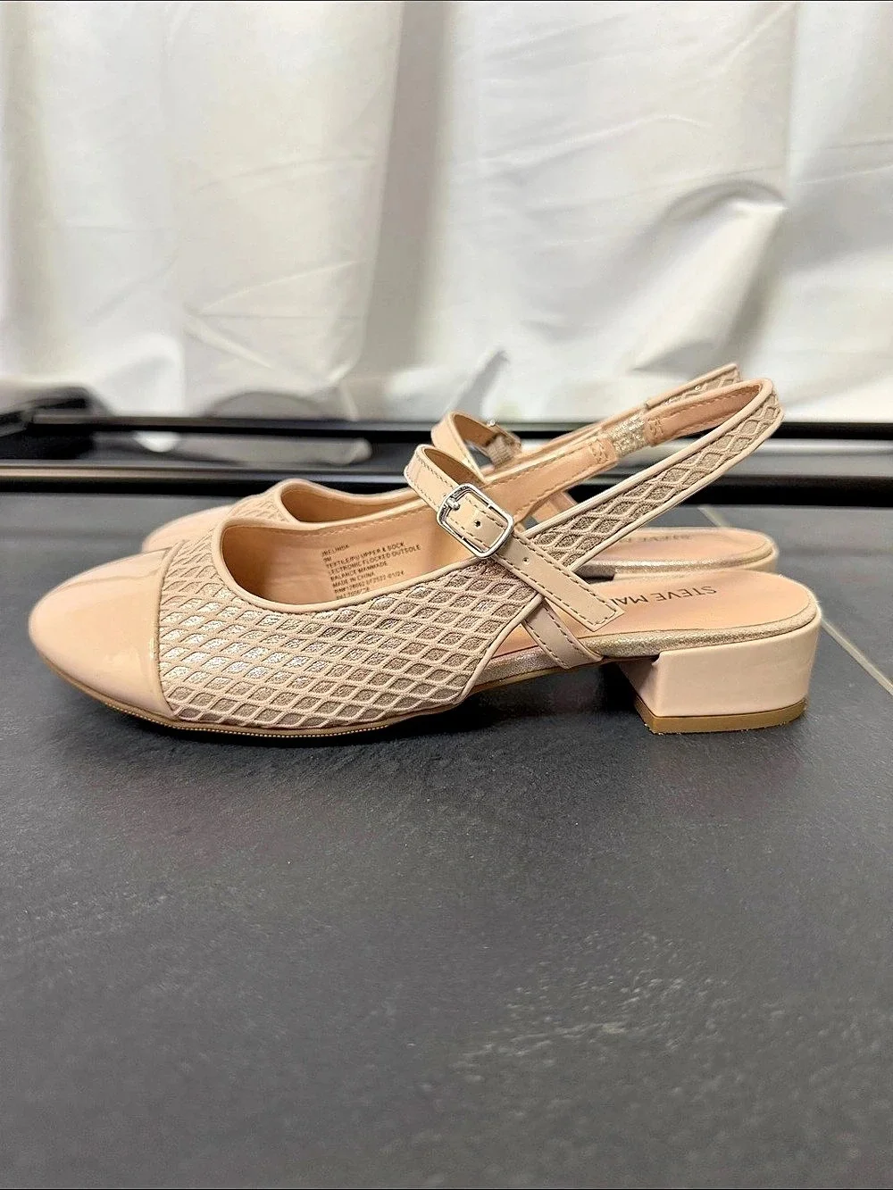 Steve Madden girls Belinda Mule Slingback Block Heel Beige size 3